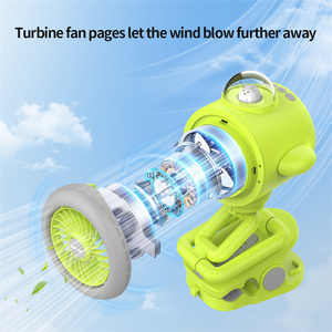 ベビーカーファン スピーカー照明ランプ用 ハンズフリーポータブルミニ充電式パワーバンク クリップオンファン 5スピード 低騒音 - Product Image 4