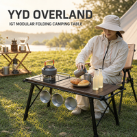 Table de camping pliable en alliage d'aluminium YYD OVERLAND, modulaire IGT, 89 cm, hauteur réglable, table de pique-nique d'extérieur avec sac de transport