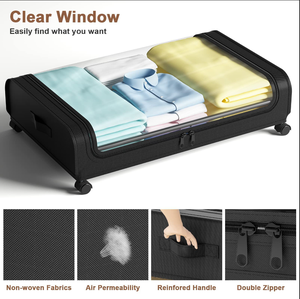 All'ingrosso camera da letto vestiti scarpe coperte organizzatore cassetto sotto il letto contenitori di stoccaggio <span class=keywords><strong>con</strong></span> <span class=keywords><strong>ruote</strong></span> - Product Image 4