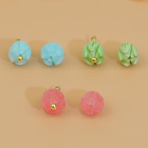 الصيف ديي اليدوية النمط القديم دبوس الشعر الملحقات القرط مكونات الرمان البذور جرس زهرة الصباح المجد الزجاج زهرة - Product Image 5