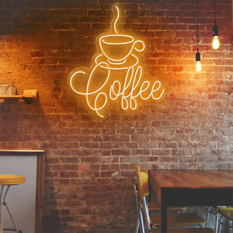 Il fornitore ha illuminato l'insegna al Neon delle finestre della parete dell'insegna al Neon del caffè per illuminare il vostro negozio