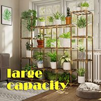 Support à plantes extra large pour intérieur ou extérieur, étagère en bois pour plusieurs plantes