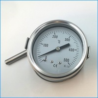 Thermomètre pyromètre en acier inoxydable Capteur de température 0-600 ° pour fours Pizza Grills Poêles à bois