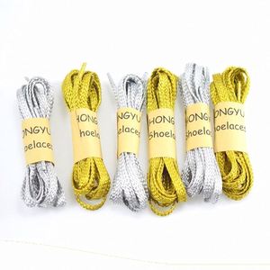 Custom extra Long 250cm Bright Gold and Silver Skating Boots Flat Shoe <b>Laces</b> - Product Image 2