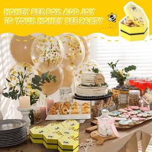 Cajas de regalo de <span class=keywords><strong>colmena</strong></span> de papel de caramelo de abeja, Cajas de Regalo de papel amarillo, decoración de fiesta de abeja, cajas de recuerdo de fiesta de cumpleaños para Baby Shower - Product Image 5