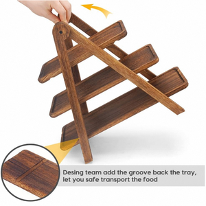 3 Katlı Ahşap Sergi <span class=keywords><strong>Stand</strong></span>ı Ahşap Cupcake Standları Düğünler Partiler Piknikler Ev Dekorasyonu için Raf - Product Image 4