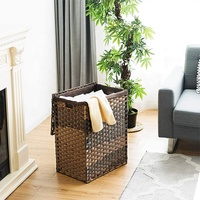 Grande taille en plastique pp rotin jouets pliant vêtements panier de rangement extra grands paniers à linge pour le stockage 18.5 "X 13" X 24"