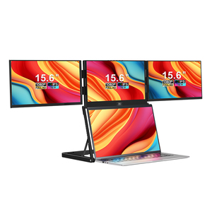 Laptop Triple Monitor 15.6 Inch IPS FHD One Cable Three Displays Setup at Home Tri-screen Extender For Work Efficiency - Product Image 1