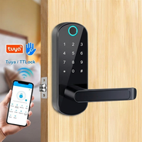 Cerradura Inteligente WiFi TTlock/Tuya para Puerta de Madera con Huella Dactilar Biométrica, Contraseña, Tarjeta RFID, Cerradura Digital para Oficina, EE. UU.