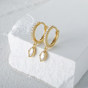 Pendientes CANNER de Plata de Ley 925, Joyería Chapada en Oro de 18k, Diseño Vintage con Circonita, Aros Elegantes para Mujer, Diseño de Diseñador, Hermosos, 2023 - Product Image 2