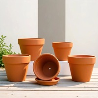 Pot de fleurs en terre cuite de style ferme écologique avec trous de drainage, capacité de 6 L, pour la décoration intérieure et la plantation