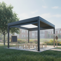 Pergola en aluminium écologique Sweet Home, résistante au vent, avec toit rétractable motorisé à lamelles, imperméable et offrant une protection UV