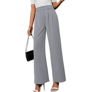 Pantalones de Pierna Ancha de Cintura Alta para Mujer, Elegantes y Holgados, Estilo Casual para Otoño - Product Image 3