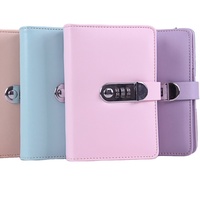 Carnet à spirales en cuir PU XR A6, journal à feuilles mobiles avec serrure numérique et mot de passe, organiseur de budget