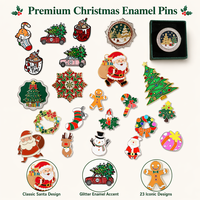 Weihnachtliche Emaille-Pins: Personalisierte Weihnachtsmann-Metall-Anstecknadeln, Weihnachtsbaum-Broschen-Set, Großhandel für Winterfest-Abzeichen