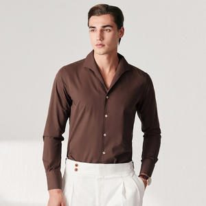 Camicia Elegante da Uomo di Alta Gamma con Colletto Unico, Stile Italiano, a Maniche Lunghe, Traspirante, Antipiega, Tinta in Capo, per Banchetti e Matrimoni - Product Image 4