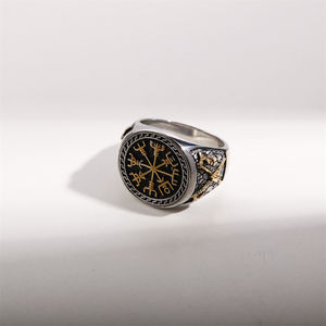 Bague de Fiançailles Homme en Acier Inoxydable Plaqué Or Rose, Style Rétro Gréco Athénien Classique, Sertissage Bezel Personnalisé, Vente en Gros - Product Image 6