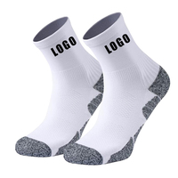 Chaussettes de sport respirantes en coton doux de haute qualité avec logo personnalisé, chaussettes athlétiques à semelle en tissu éponge personnalisées avec coussinets de performance