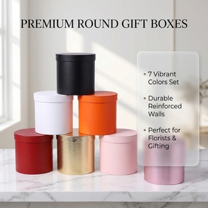 <span class=keywords><strong>กล่อง</strong></span>กระดาษทรงกลมสำหรับจัดดอกไม้ <span class=keywords><strong>กล่อง</strong></span>ใส่ดอกไม้ DIY อุปกรณ์จัดช่อดอกไม้สำหรับงานแต่งงาน วันเกิด วันวาเลนไทน์ - Product Image 3