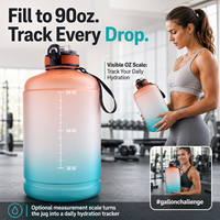 Bouteille d'eau de sport de 90 oz avec paille, finition douce au toucher, en PETG sans BPA, anti-fuite, avec poignée et échelle graduée en OZ, idéale pour les voyages