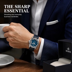 Montre Classique pour Homme avec Lunette Lisse AR6016, Montres en <span class=keywords><strong>Cuir</strong></span> pour Hommes, Design Étanche, Conçues pour un Usage Quotidien - Product Image 3