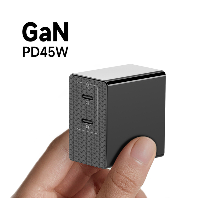 45W GaN PD 3.0 Portable Wall Charger Universal Type-C Plug with 2 Prot USB-C Power Adapter for Laptop Tablet Phone New Iphone 17