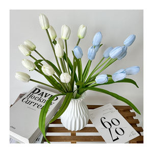 Di alta qualità tulipani artificiali a 12 teste tessuto di seta multicolore artificiale matrimonio natale decorazione di laurea all'ingrosso - Product Image 4