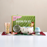 Coffret Cadeau de Noël en Céramique Anji Newell pour Matcha, avec Logo Personnalisé, Bol à Thé et Outils – Idéal pour les Collections de Cadeaux de Saison