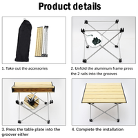 Table de camping Table de camping pliante et portable en aluminium Plage pique-nique en plein air BBQ