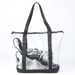 Clear PVC Tote Bag Waterproof Zipper Closure Fashion Transparent <b>Handbag</b> For Sports Supply - Product Image 5