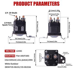 Solénoïde de démarreur pour <span class=keywords><strong>tondeuse</strong></span> à gazon MTD, Cub Cadet, Troybilt 725-06153 725-06153A 762-1261-211-51 - Product Image 3