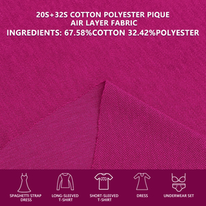 Tela de piqué de algodón y poliéster 20S 32S, capa de aire, 185 cm de ancho, 250 g/m², tejido de punto medio pesado para polos, camisetas y camisas de negocios - Product Image 2