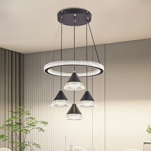 Hiện Đại Bắc Âu dẫn ánh sáng mặt dây chuyền thiết kế của vòng tròn sáng tạo đèn chùm với vòng sắt Kích thước nhỏ bởi khái niệm sáng tạo - Product Image 2
