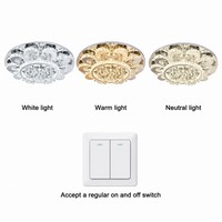 Lustre moderne en forme de fleur, lampe de plafond en cristal LED pour la décoration de la maison, éclairage de plafond avec télécommande et variateur d'intensité