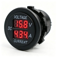 Voltmètre et ampèremètre numériques doubles DC6-30V 0-10A, prise DS8010, montage sur panneau 29 mm, jauge de tension et de courant pour camion, moto, camping-car, bateau