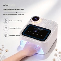 Lampe à LED pour ongles avec surface incrustée de diamants, écran numérique et bouton rotatif, lumière de durcissement professionnelle pour manucure