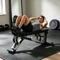 Banc de musculation multifonction réglable en acier pour la maison, 140x66x46CM, poids net 35kg, durable, portable, usage commercial