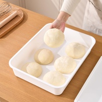 Boîte de Fermentation et de Stockage de Pâte en PP, Bac de Levage de Pain avec Couvercle, Conteneur Rectangulaire de Qualité Alimentaire pour Cuisine