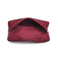Sac de maquillage en PU de fabrication OEM, motif crocodile tendance, pochette de transport portable, fermeture éclair durable, sac cosmétique pour voyage