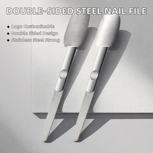 Lime à ongles double face droite en acier inoxydable de haute qualité avec logo personnalisé, durable, professionnelle, pour le soin quotidien des doigts - Product Image 2