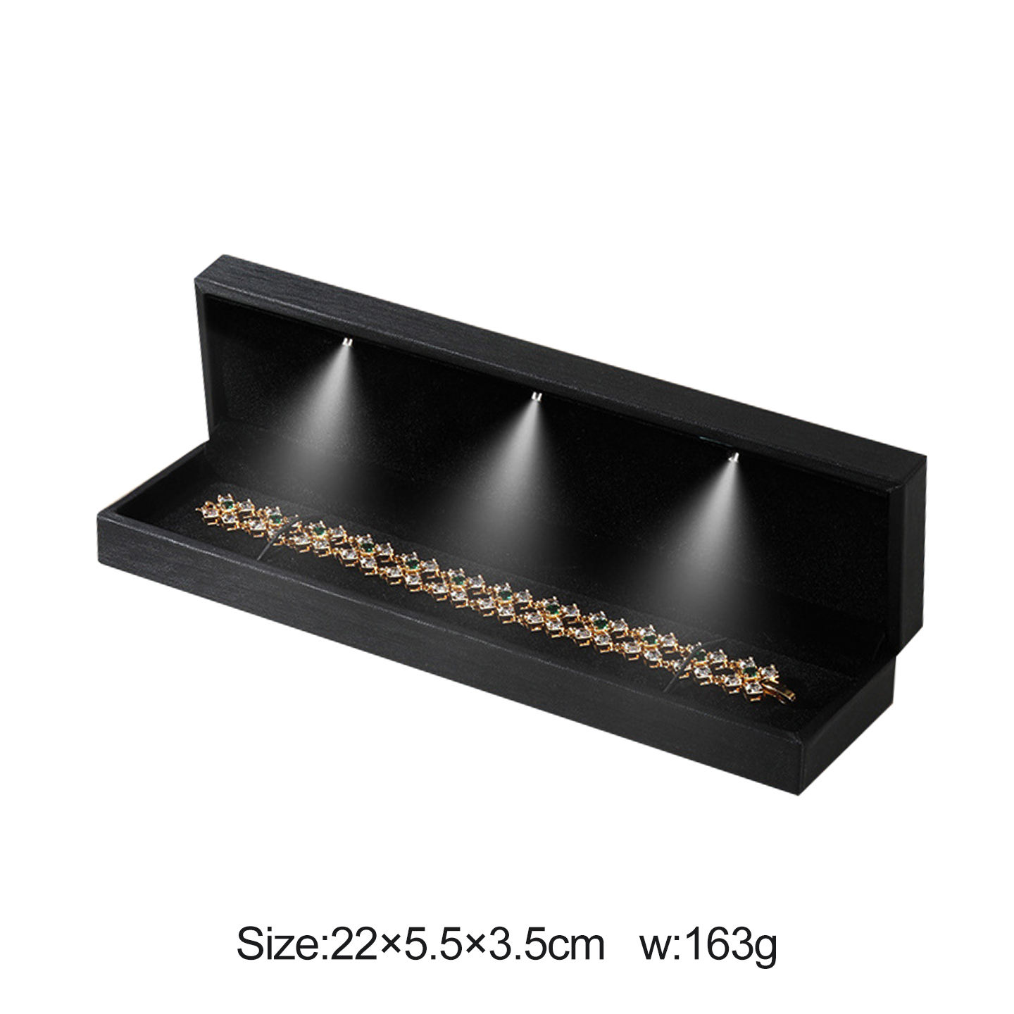 กล่องใส่สร้อยข้อมือ PU สีดำ