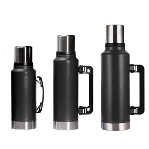Bouteille d'eau isotherme à grande capacité en acier inoxydable avec poignée pliable pour les voyages en plein air - Product Image 1