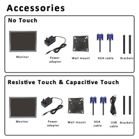Moniteur à cadre ouvert Zhixianda 17 pouces 1280*1024 Écran tactile capacitif résistif LCD avec AV BNC VGA USB
