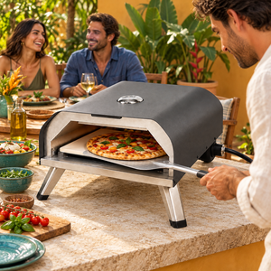 Four à pizza au propane portable de 12 pouces pour la cuisson en plein air, <span class=keywords><strong>barbecue</strong></span> à pizza au gaz avec pieds pliables en acier inoxydable et <span class=keywords><strong>pierre</strong></span> à pizza - Product Image 1