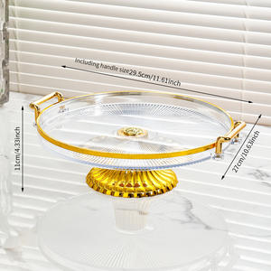 Lichte Luxe Taartrekblad Plastic Hoes Hoge Voet Met Deksel Broodtafel Dessert Displaystandaard - Product Image 3