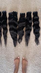 Muestra gratis brillante suave 100% mechones de cabello humano Remy cutícula alineada indio crudo virgen pelo onda Natural estilo de tejido - Product Image 6