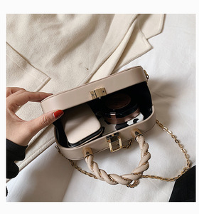 Mini bolsos de mano cuadrados pequeños para mujer, monederos de mensajero de gelatina, cartera cruzada con cierre de cubierta, bolso de hombro de Material PU - Product Image 4