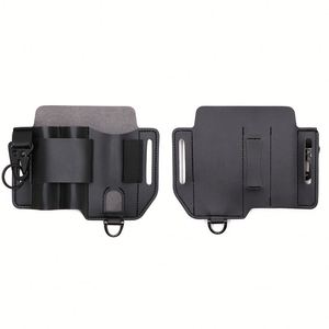 <b>Men's</b> Waist Belt Bag PU Leather Vintage Style EDC Tool Knife Torch Holder <b>Pouch</b> Multitool Sheath for Work - Product Image 6