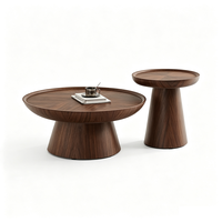 Table basse papillon moderne minimaliste italienne en noyer avec rangement, meuble d'angle pour salon