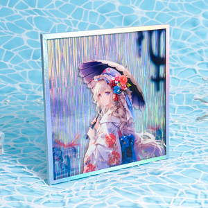 Wholesale Custom Acrylic Paper Card Holographic Rainbow Anime Bordered 3d Poster Standee Collect UV Printed Plastic Craft
